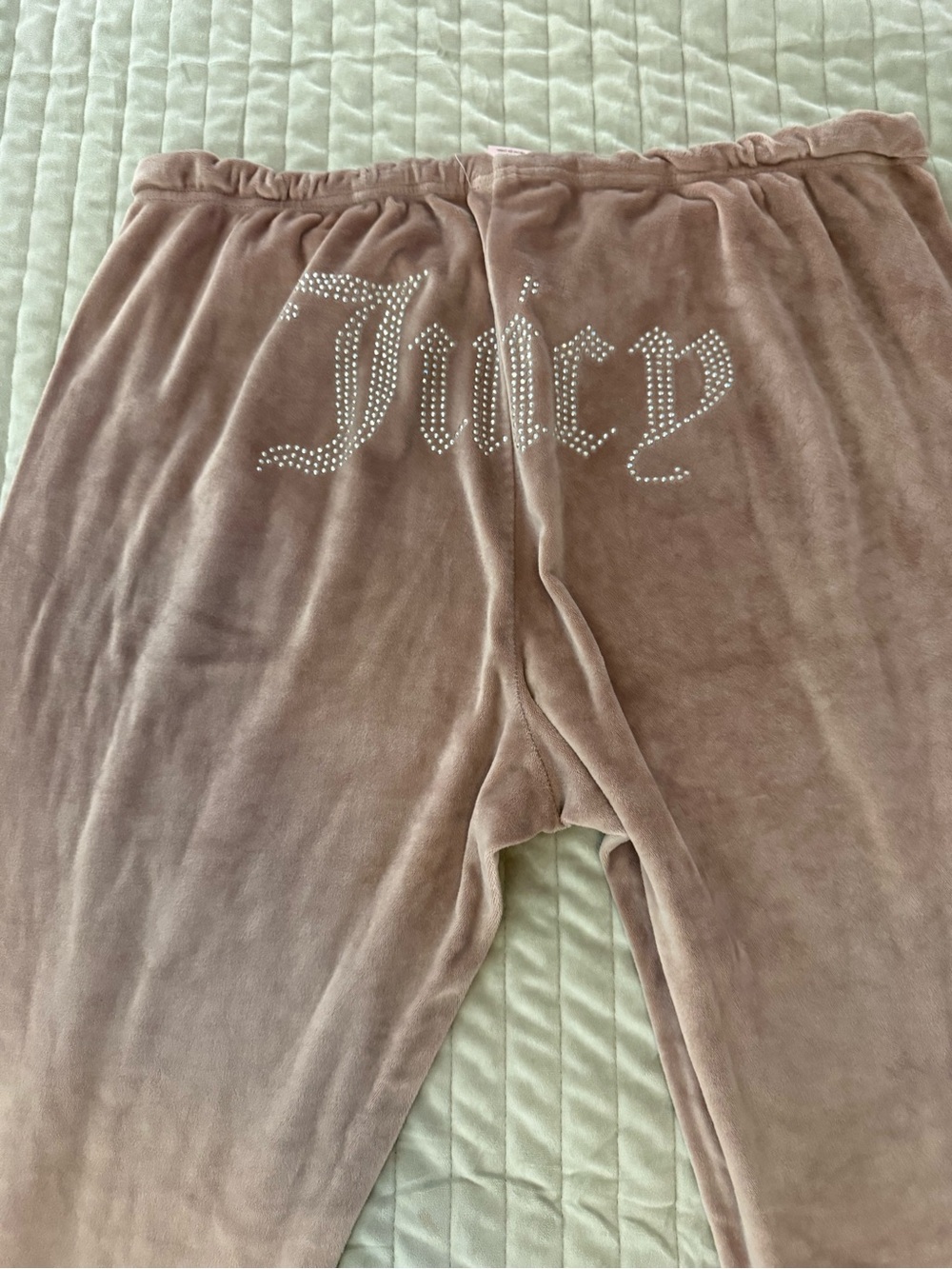 Juicy Couture Velour Pajama Set Rhinestone Y2K Loungewear Sleepwear - Size XL - Picture 8 of 12